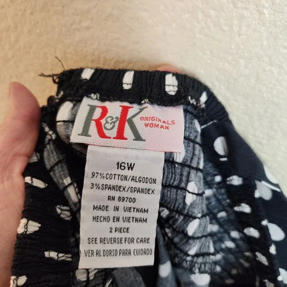 Vintage R&K Polka Dot Ruffle Sleeveless Dress Rockabilly Pinup Retro Size 16W - Picture 2 of 7